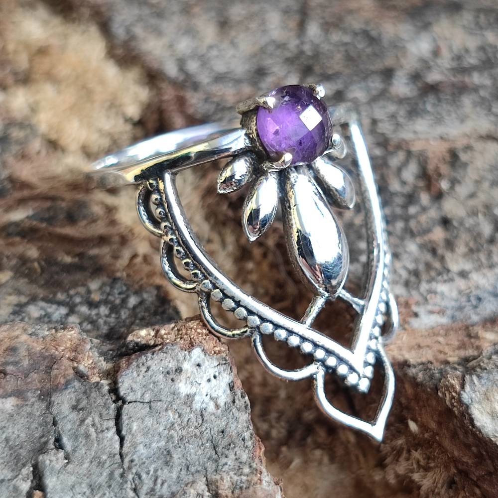 ANELLO JANESH in argento 925 con pietre ametista