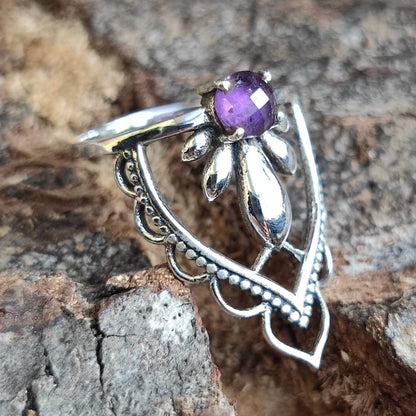 ANELLO JANESH in argento 925 con pietre ametista