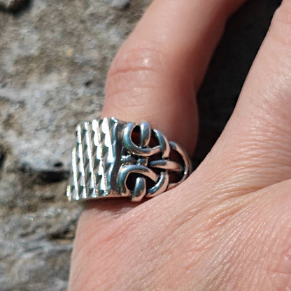 ANELLO artigianale a fascia in argento 925 - KAMOLAR