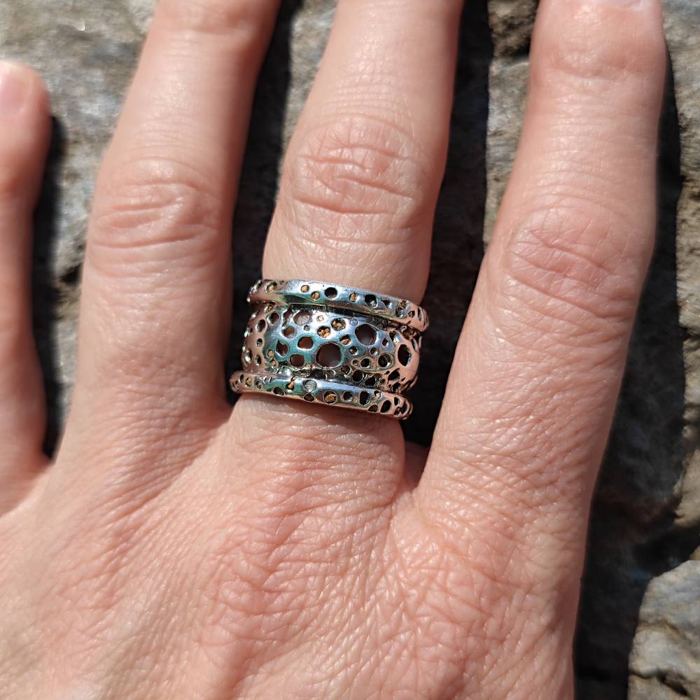 ANELLO artigianale a fascia in argento 925 - KAROD