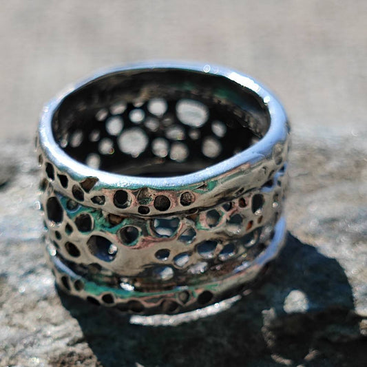 ANELLO artigianale a fascia in argento 925 - KAROD