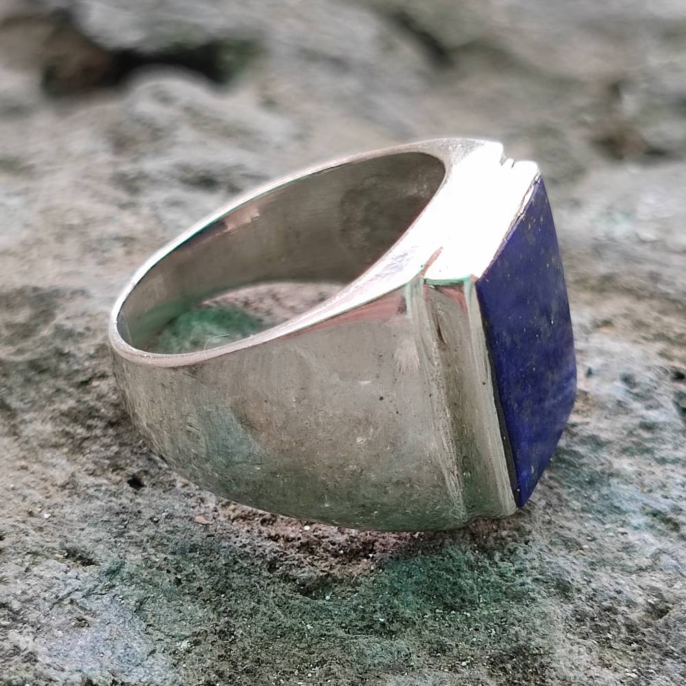 Anello etnico in argento 925 con pietra - HEMLA