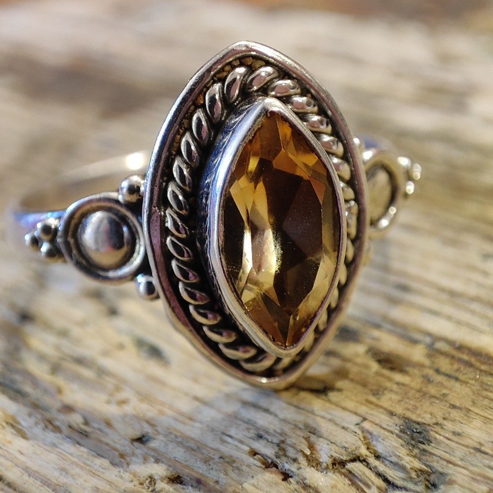 Anello con pietra in argento 925 - KOTMA quarzo citrino