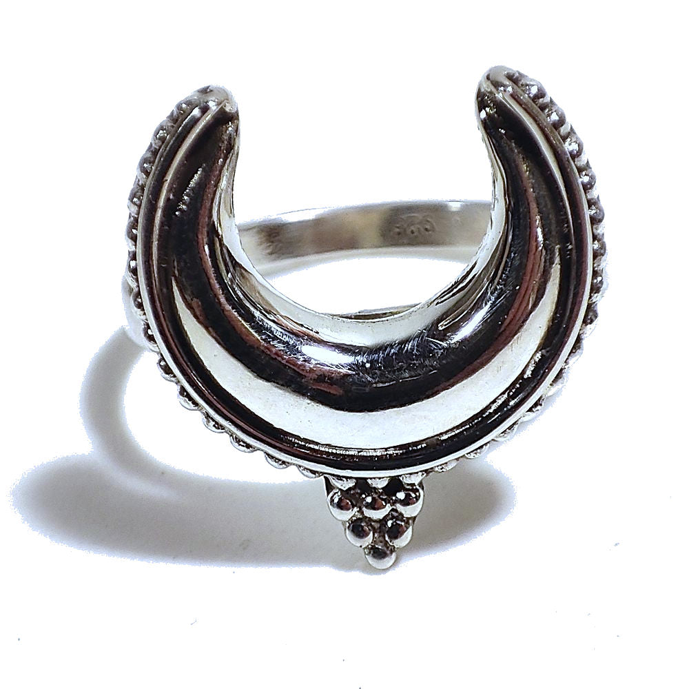 ANELLO ETNICO in argento 925 - MEZZALUNA 