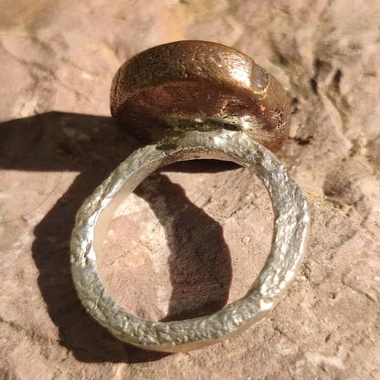 Anello artigianale moneta Moghul in argento 925 - Pezzo unico