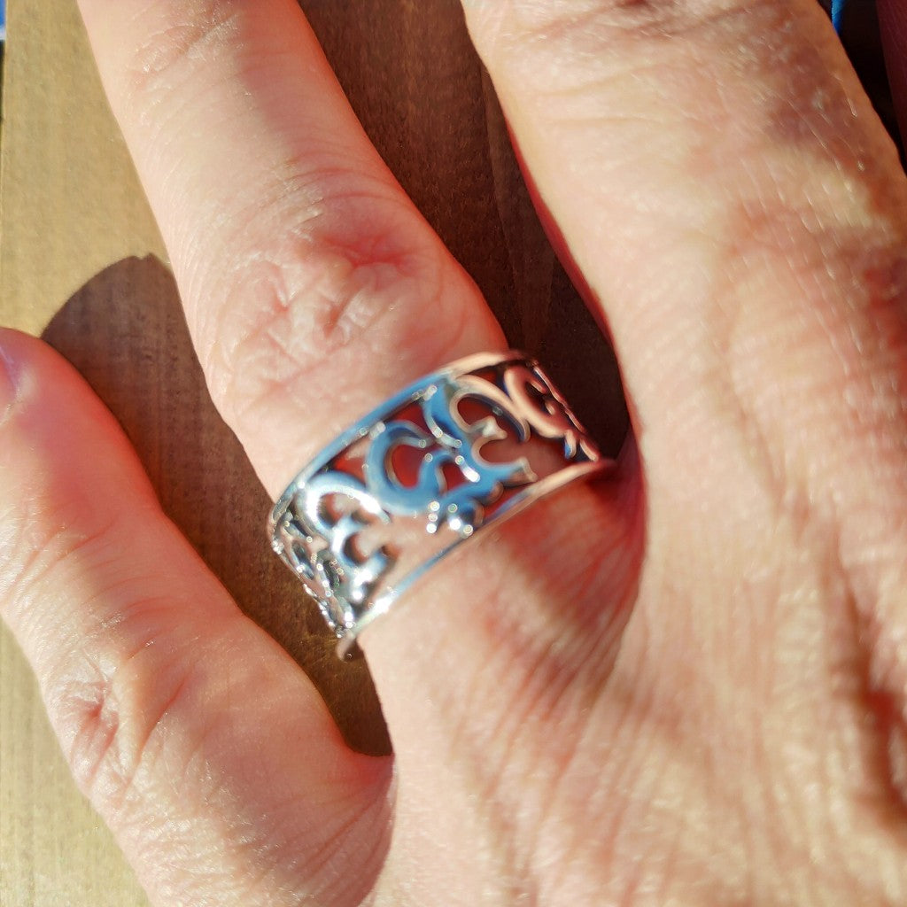anello argento OM fascia
