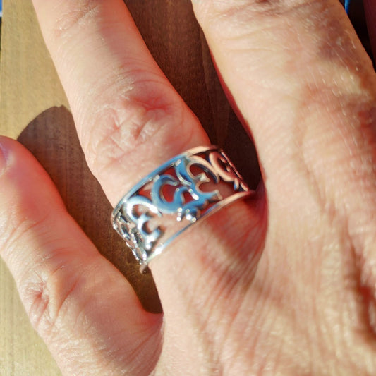 anello argento OM fascia