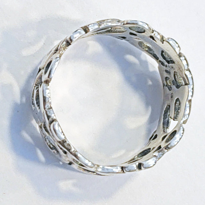 Anello a fascia in argento 925 con OM - RAJANI