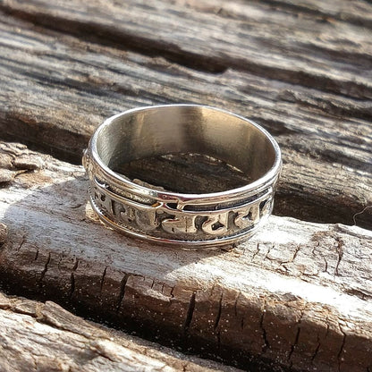 Anello OM MANI PADME HUM argento - Siddi