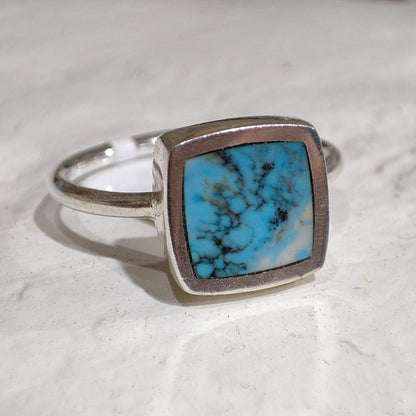Anello artigianale in argento 925 con pietra - UDPURA – turchese 14