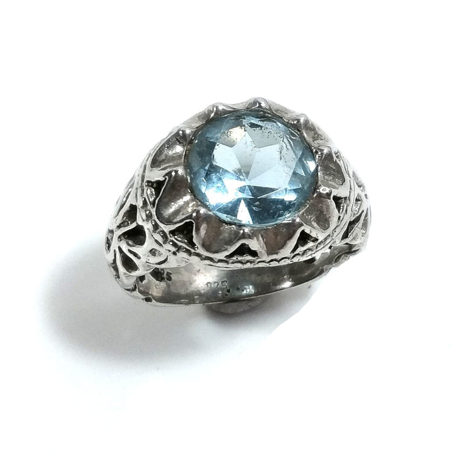 Anello con pietra in argento 925 con Topazio azzurro | GIOIELLI ETNICI