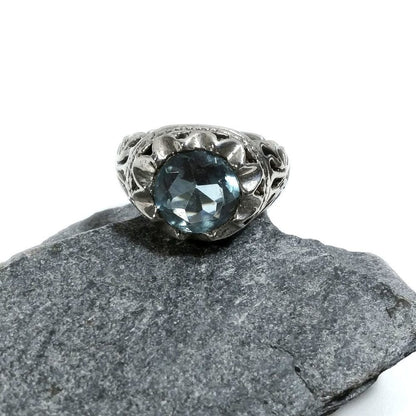 Anello con pietra in argento 925 con Topazio azzurro | GIOIELLI ETNICI