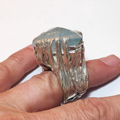 Anello ACQUAMARINA e argento 925 - donna unico – immagine7