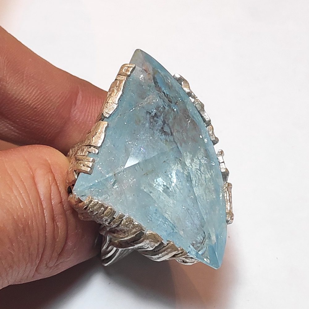 Anello ACQUAMARINA e argento 925 - donna unico – immagine3