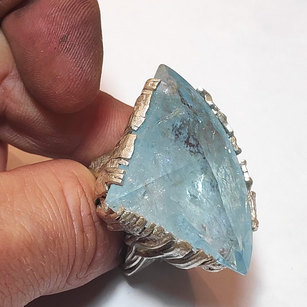 Anello ACQUAMARINA e argento 925 - donna unico – immagine2