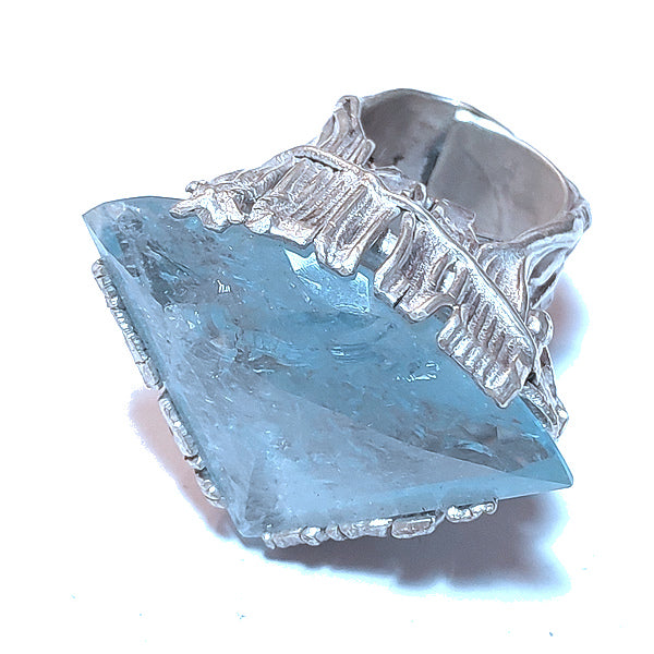 Anello ACQUAMARINA e argento 925 - donna unico