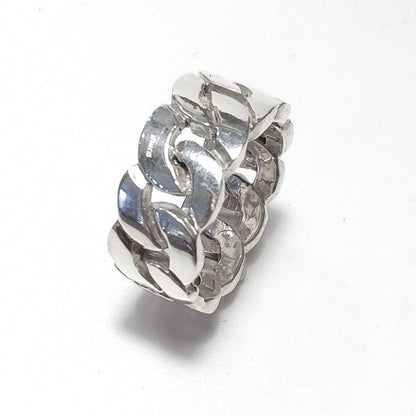 ANELLO CATENA gourmette|groumette argento uomo/donna misura 17