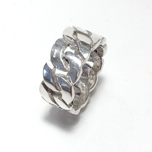 ANELLO CATENA gourmette|groumette argento uomo/donna misura 17