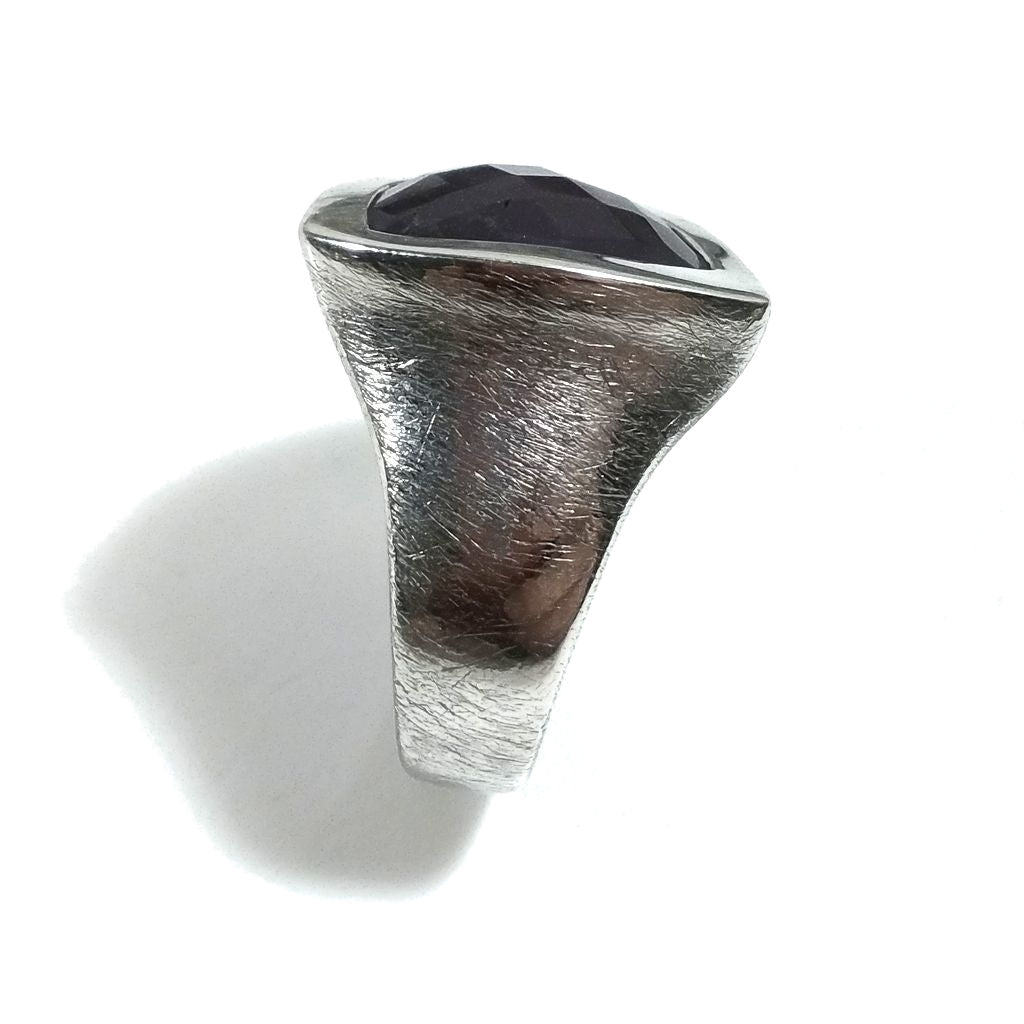 ANELLO artigianale in argento 925 con AMETISTA | Gioielli contemporanei