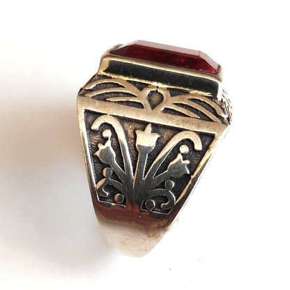 Anello da Mignolo in argento 925 con Anello SIGILLO Agata rubino | GIOIELLI IN ARGENTO