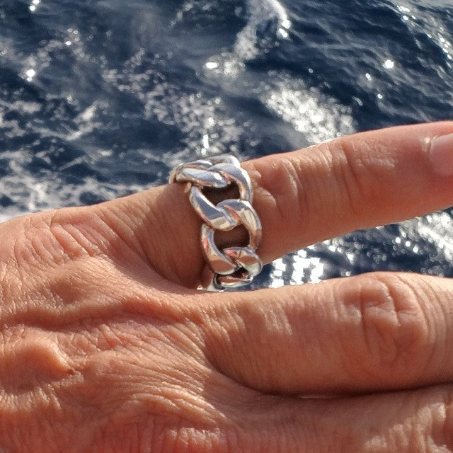 ANELLO CATENA gourmette | groumette argento uomo/donna