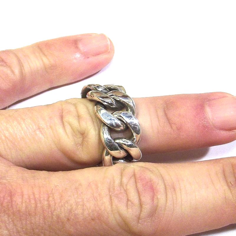 Anello catena gourmette argento uomo donna misura 16 - ANAND