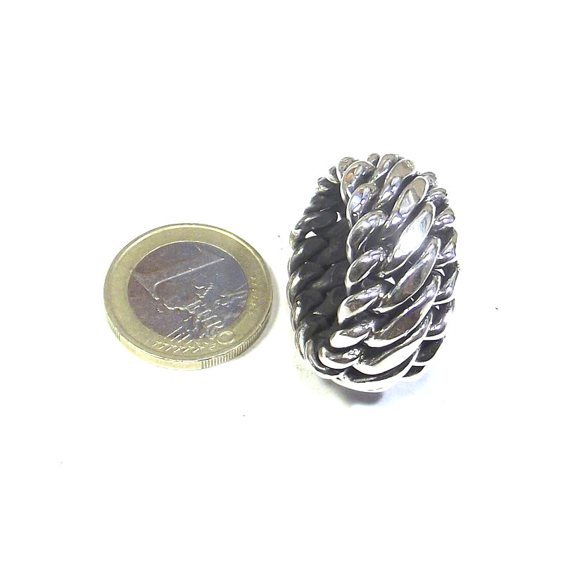 ANELLO CATENA gourmette | groumette argento uomo/donna misura 20 – immagine2
