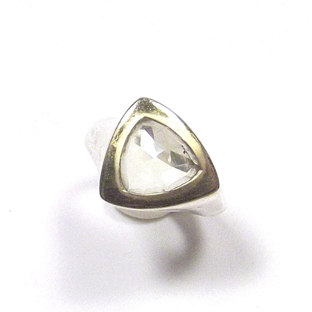 ANELLO argento e ametista verde - bordo dorato – immagine5