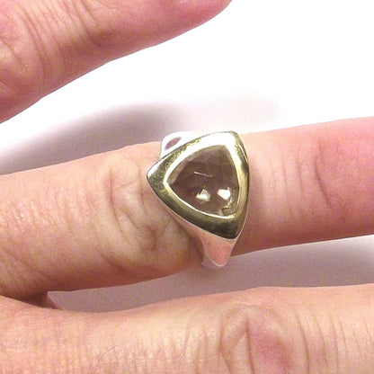 ANELLO argento e ametista verde - bordo dorato