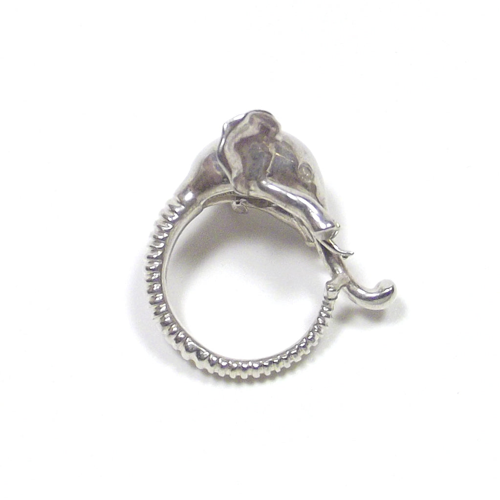 Anello in argento 925 testa di ELEFANTE con PIETRA DI LUNA – immagine5