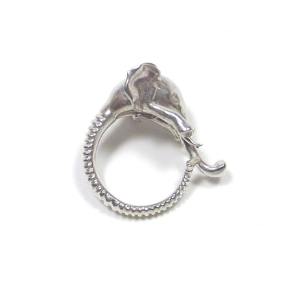 Anello in argento 925 testa di ELEFANTE con PIETRA DI LUNA – immagine5