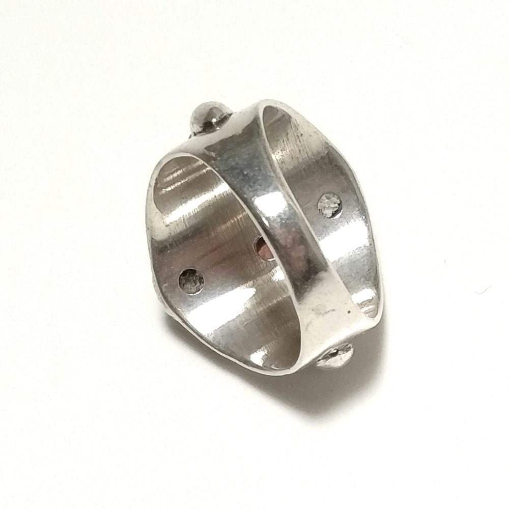 ANELLO ETNICO in argento 925 ANELLO artigianale Granato , Pietra di Luna | GIOIELLI IN ARGENTO