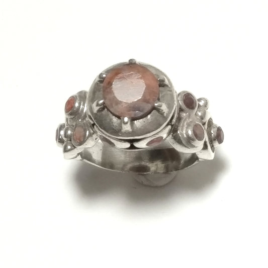ANELLO ETNICO in argento 925 ANELLO artigianale Radice di Rubino | GIOIELLI IN ARGENTO