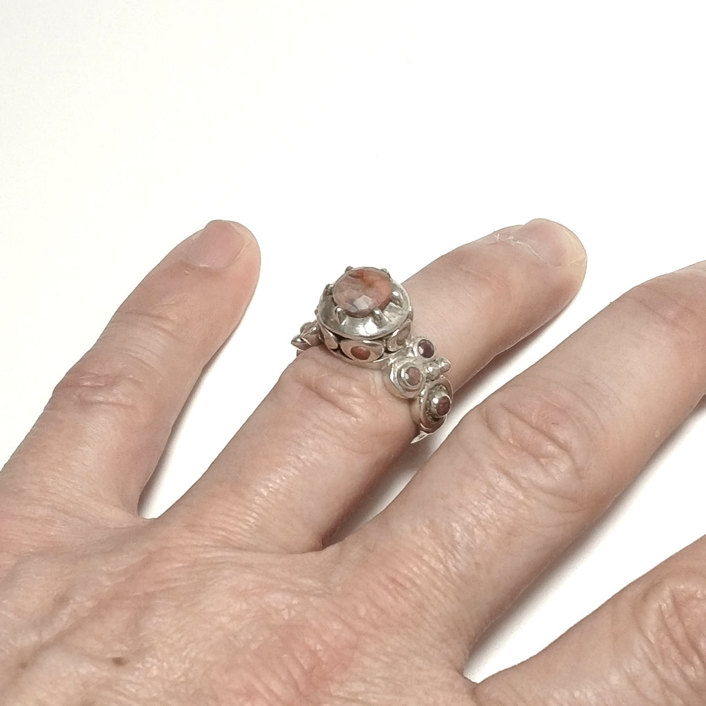 ANELLO ETNICO in argento 925 ANELLO artigianale Radice di Rubino | GIOIELLI IN ARGENTO