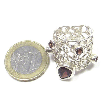 ANELLO GRANATO e argento e filigrana – immagine8