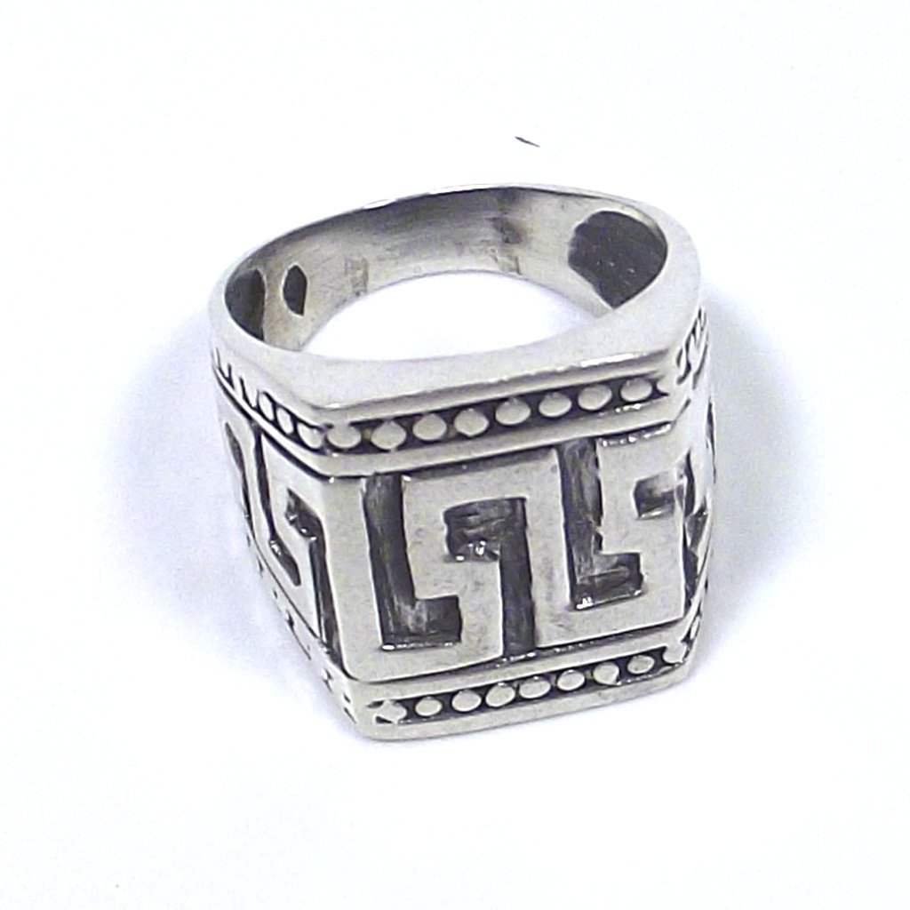 Anello da mignolo uomo in argento 925 - chevalier - greca