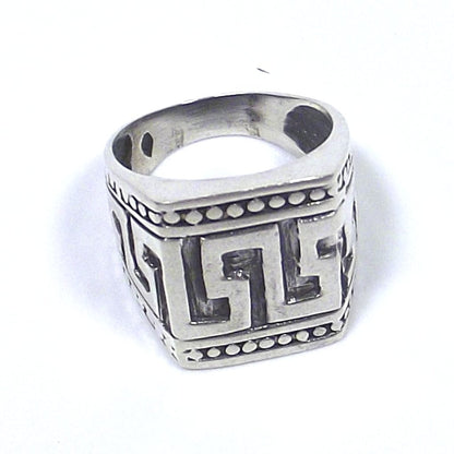Anello da mignolo uomo in argento 925 - chevalier - greca