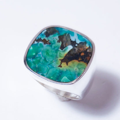ANELLO artigianale in argento 925 con pietra - ORISSA