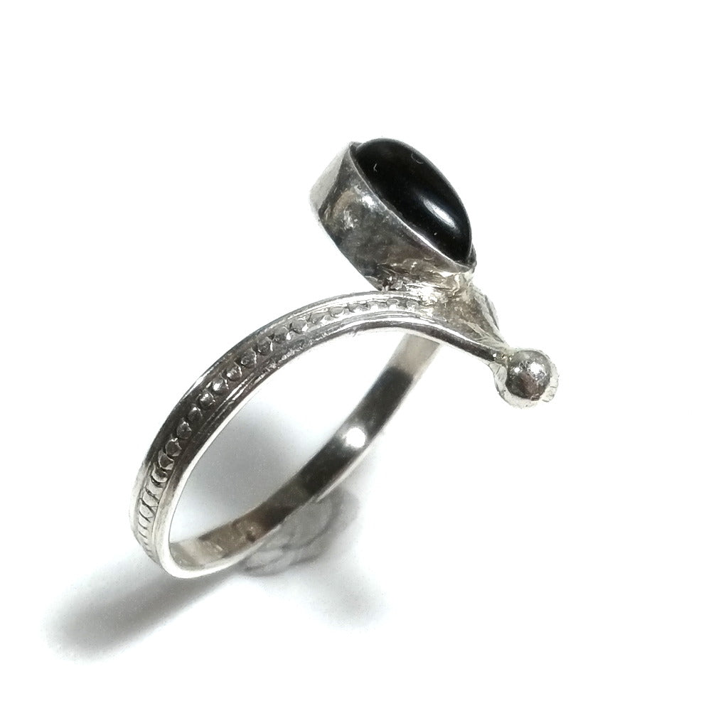 Fede indiana con pietra in argento 925 con Onice nero | GIOIELLI IN ARGENTO