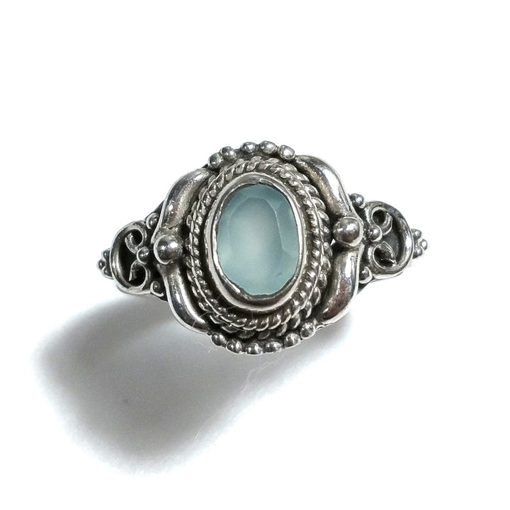 Anello con pietra in argento 925 con Topazio azzurro | GIOIELLI IN ARGENTO Calcedonio