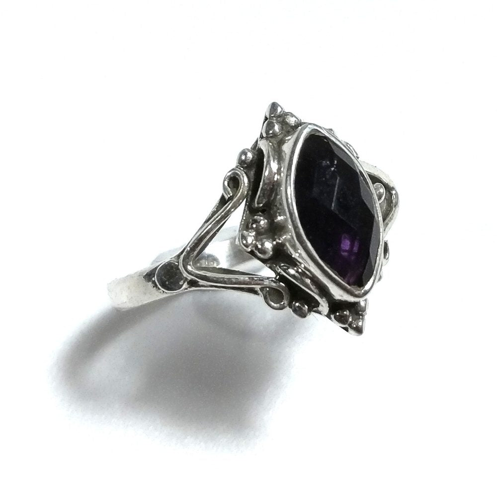 ANELLO ETNICO in argento 925 con Lapislazzuli – ametista