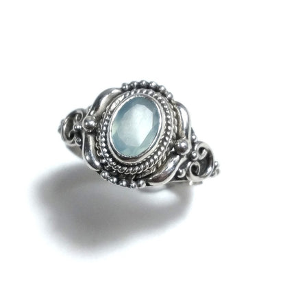 Anello artigianale con pietra in argento 925 - EKA – talcedonio