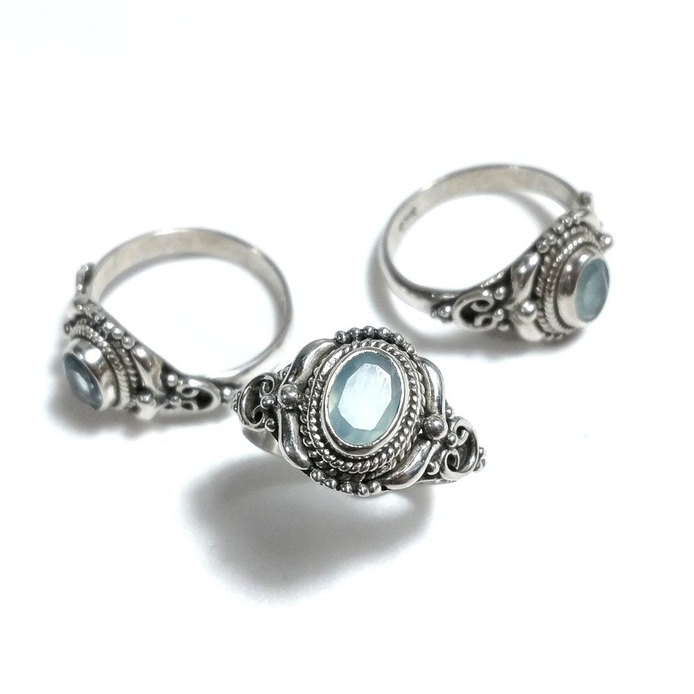 Anello con pietra in argento 925 con Topazio azzurro | GIOIELLI IN ARGENTO