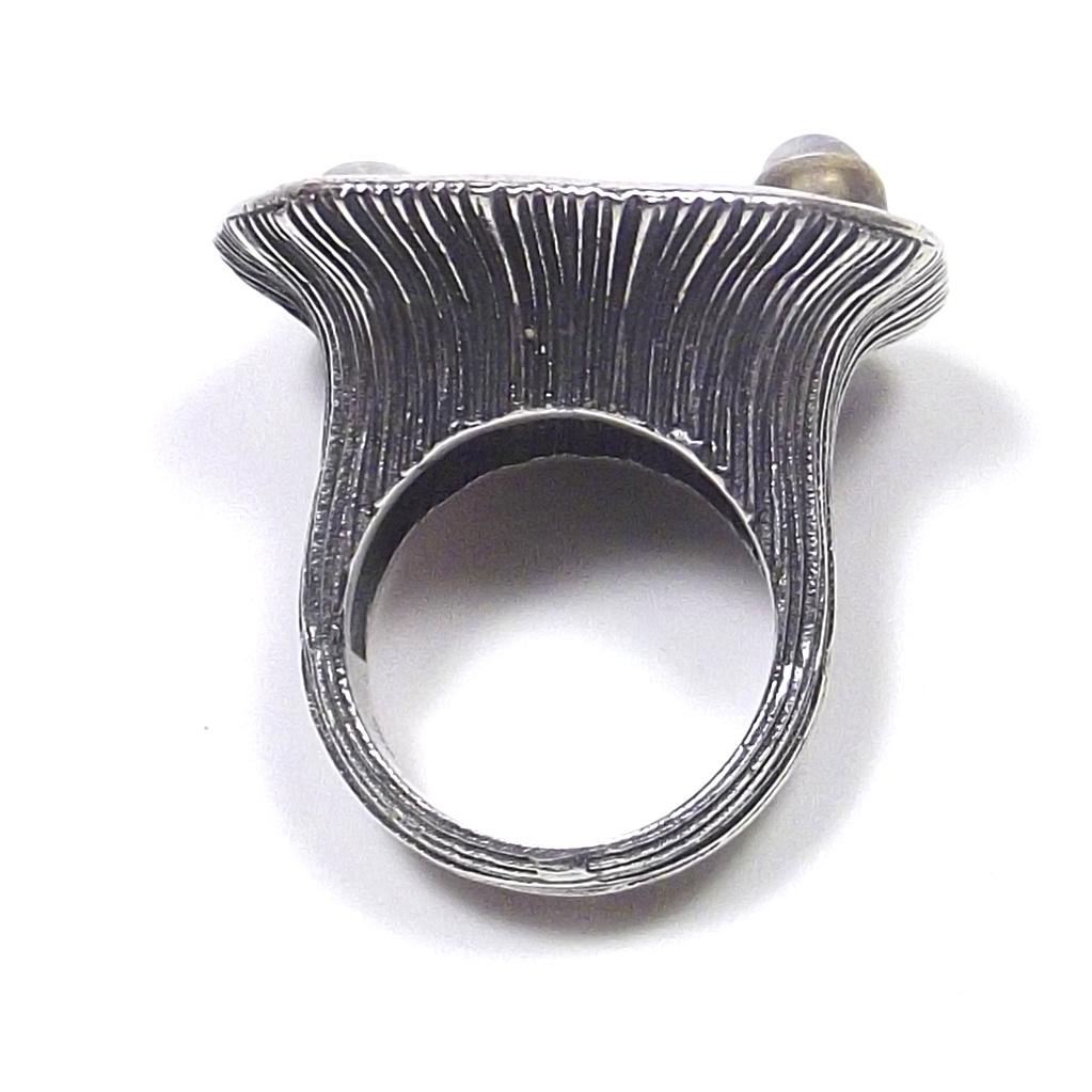 ANELLO argento pietra di luna arcobaleno