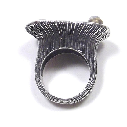 ANELLO argento pietra di luna arcobaleno