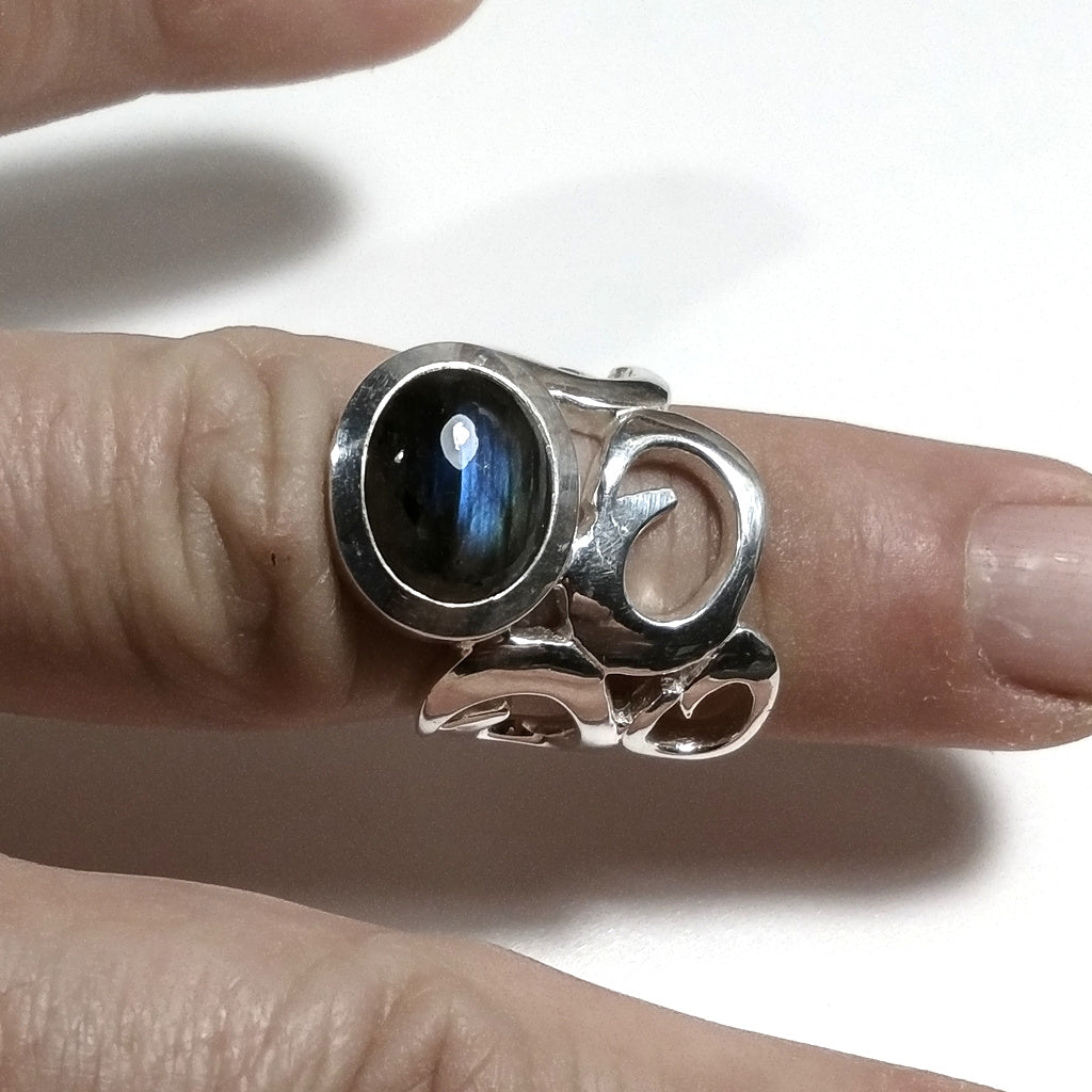Anello con pietra in argento 925 con Labradorite | GIOIELLI IN ARGENTO