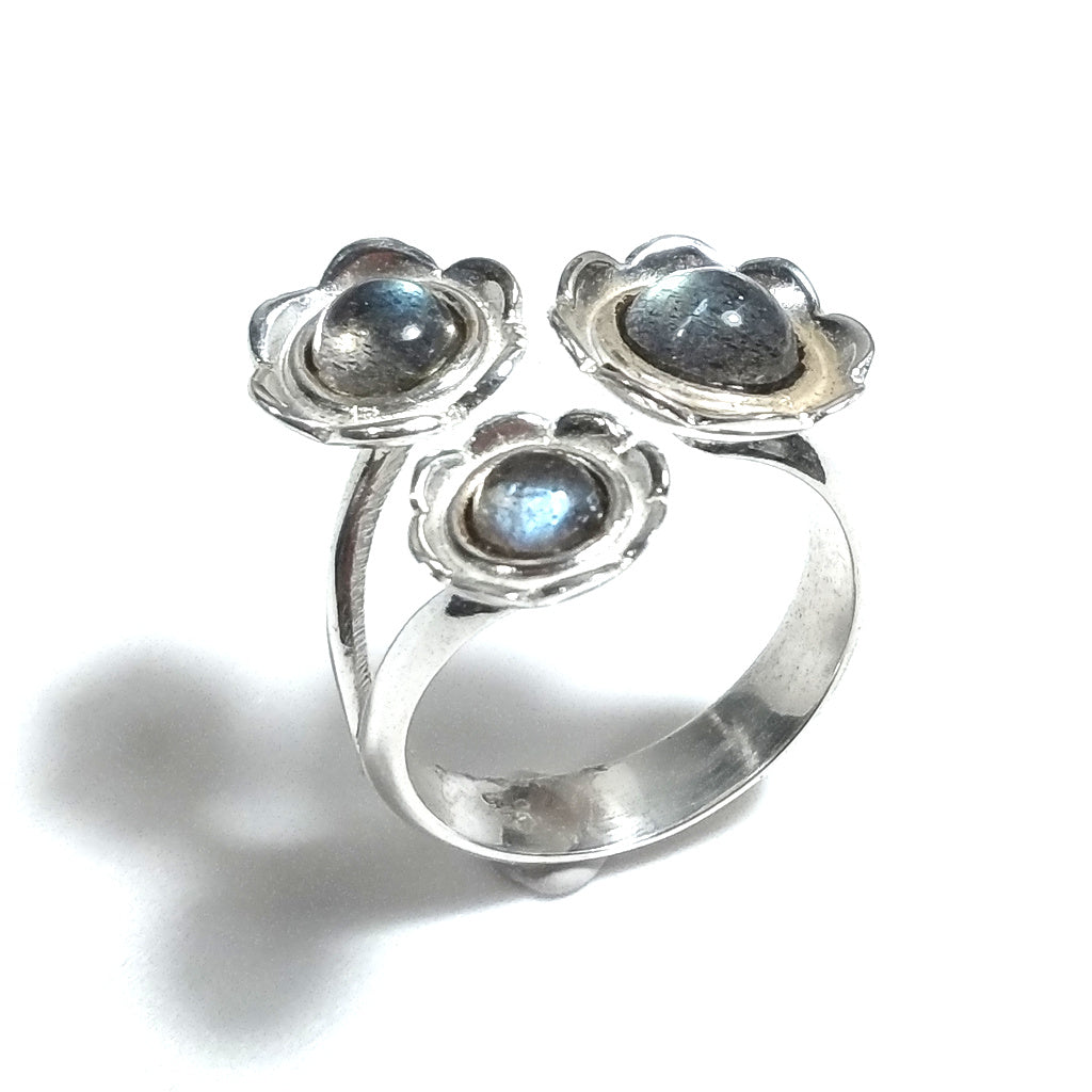 Anello con pietra in argento 925 con Labradorite | FIORE