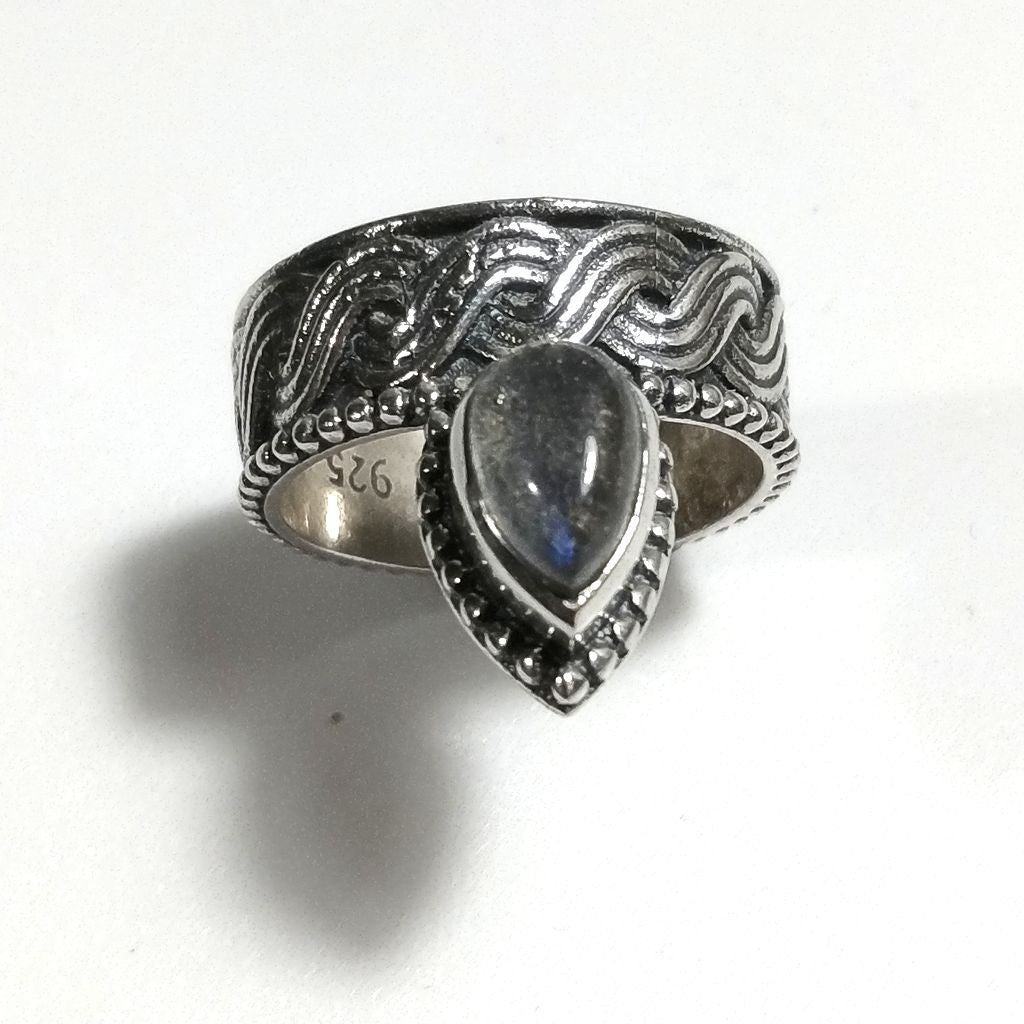 ANELLO ETNICO in argento 925 Anello con pietra Labradorite | ANELLI ARGENTO