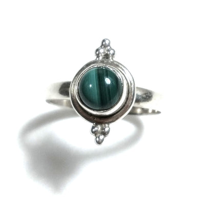 Anello JENYA con pietra in argento 925 con malachite