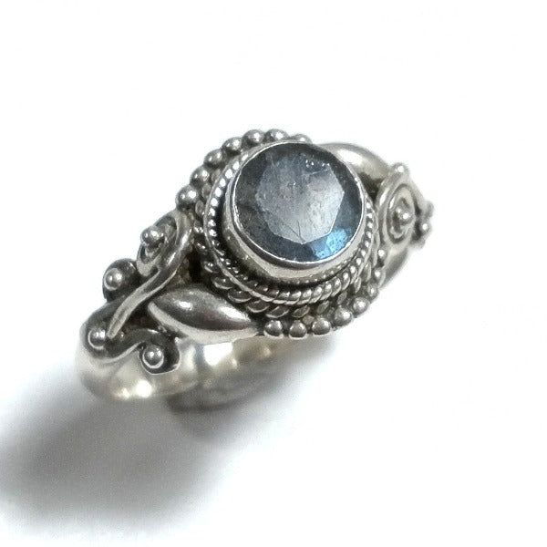 Anello con pietra in argento 925 con Pietra di luna, Ametista, Onice nero | GIOIELLI ETNICI